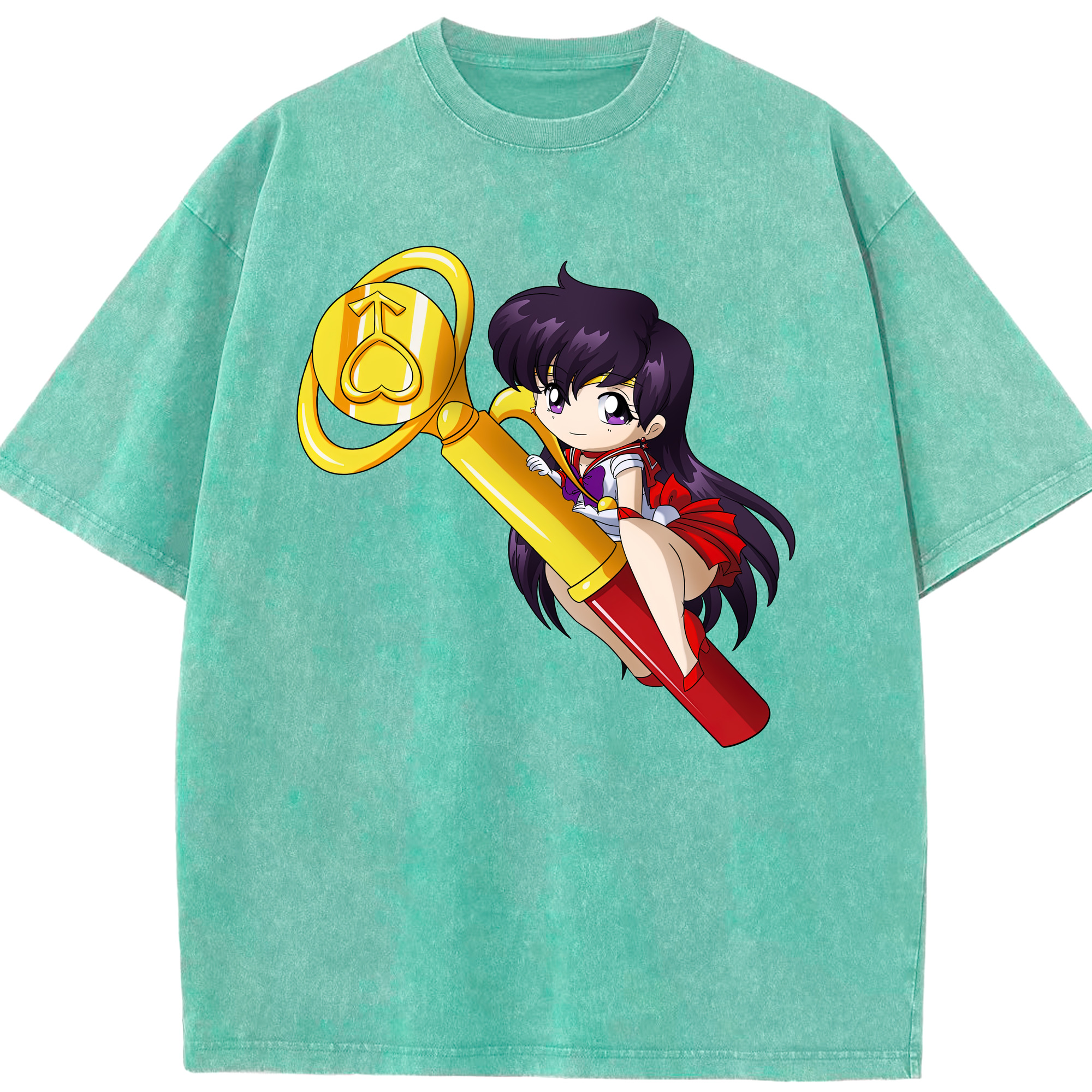 （画像用） 美少女戦士セーラームーン 火野レイ ひの レイ Sailor Moon Hino Rei （セーラーマーズ,Sailor Mars） 綿100% ヴィンテージ風 半袖Tシャツ（フロントプリント）